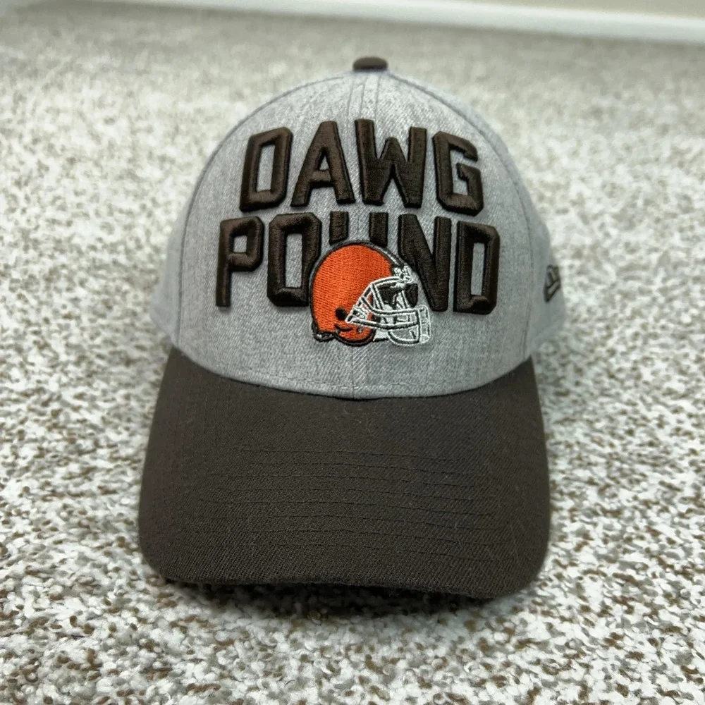 Cleveland Browns Hat‎ Cap Flex Mens Large Gray NFL New Era 39THIRTY Dawg Pound